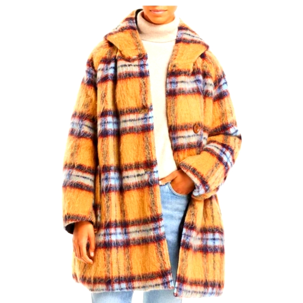 New-Reversible $498 OOF Faux Fur Coat 10 US / 42 IT